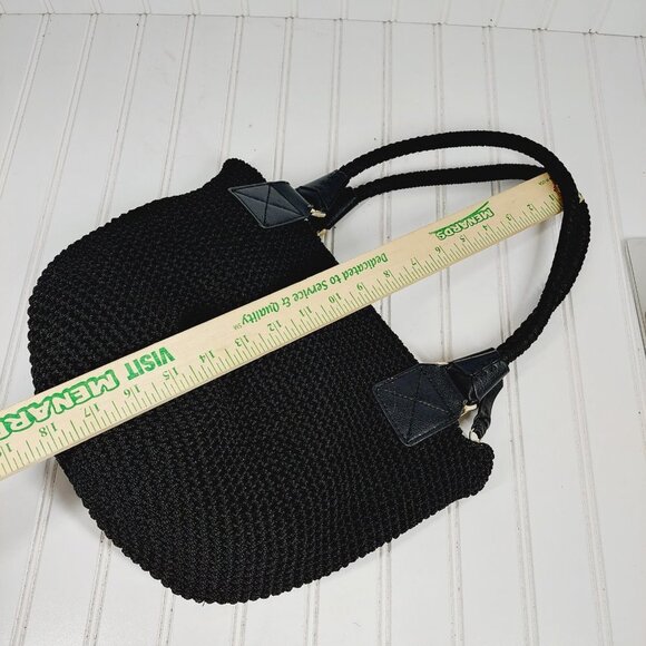 THE SAK Elliott Lucca Black Crochet Shoulder Handbag 0200 - Picture 11 of 15